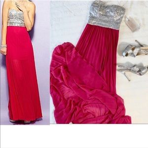 B Darlin Juniors Pink Strapless Prom Dress